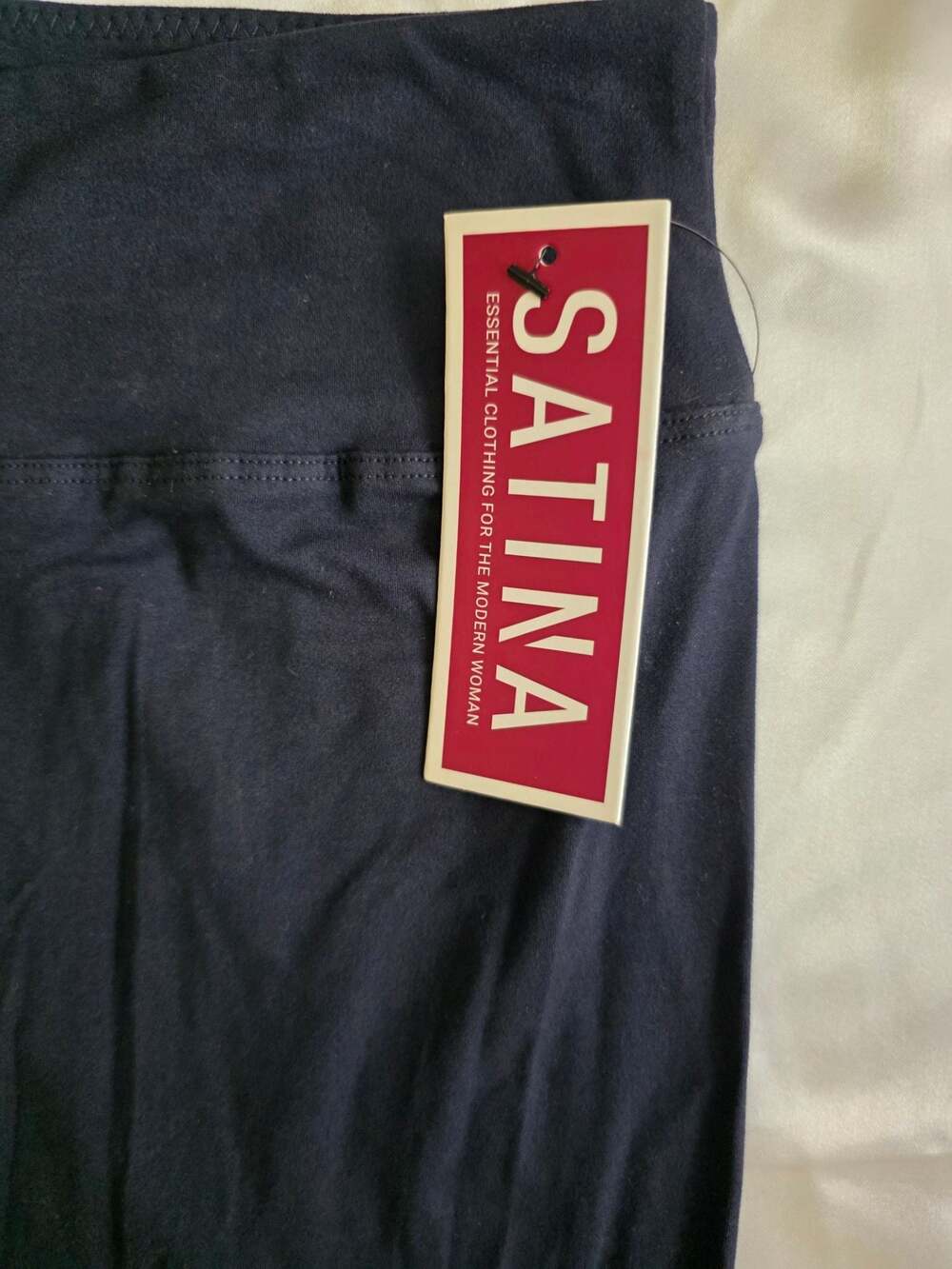 NWT Satina Dark Navy Blue Leggings Large - Picture 2 of 4